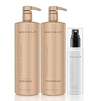 MOEHAIR TRIO Pack of Protein Infused Shampoo, Conditioner and Hair Serum | Strengthens, Hydrates, Nourishes | Adds Shine and Retains Moisture Reduces Frizz and Split Ends Improves Hair Health
