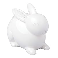 Pearhead Ceramic Bunny Coin Bank, Gender Neutral Nursery Décor, Toddler Gift for Boys and Girls, Savings Toy Bank for Kids, Modern Piggy Bank, White