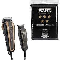 Wahl Professional 5 Star Barber Combo & 5 Star Series Barber Cape Bundle