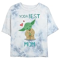 STAR WARS Junior's Mother's Day Best Mom Cartoon Yoda T-Shirt