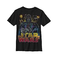 STAR WARS boys Darth Vader Ancient Threat Logo Graphic Tee T Shirt, Black, Small US