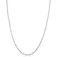 14k Solid White Gold Singapore Chain Necklace For Women - Real Gold Chain For Women (0.7 mm, 1.0 mm, 1.4 mm, 1.7 mm - Sizes from 14 to 30 inch long)