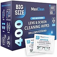 Glasses Wipes Lens Cleaner - Lens Wipes for Eyeglasses - 400 Pre-moistened Individually Wrapped Wipes for Eye Glasses, Electronics, Phone, Computer, Laptop Screen - Camera Lens Cleaner - Made in EU