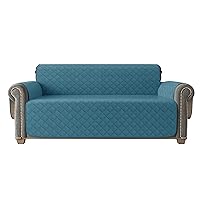 Hokway Couch Cover Water Resistant Sofa Slipcover for 3 Cushions Couch with Adjustable Straps, Reversible Washable Sofa Cover for Living Room for Kids Pets (Sofa, Teal)