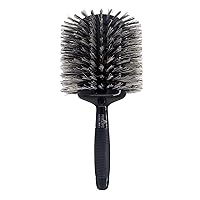 Phillips Brush Luxe Monster Vent 1 Professional Hair Brush (5” Diameter Barrel) – Black & Gold Vented Hairbrush with Nylon Reinforced Boar Hair Bristles, Ergonomic Rubber Grip