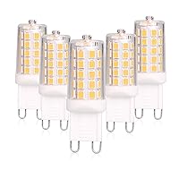 G9 LED Bulb Dimmable 4W, 40 Watt T4 G9 Halogen Equivalent, 2700K Soft Warm White, 120V No-Flicker, Chandelier Lighting 450LM (5 Pack)