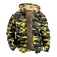 Men Sherpa Fleece Lined Thickened Hoodies Comfy Vintage Western Jacket Coats Casual Loose Winter Warm Jackets