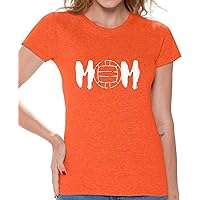 Awkward Styles Women's Volleyball MOM Sport Mom Graphic T Shirt Tops White