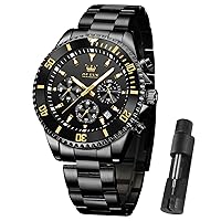 OLEVS Men's Stainless Steel Luxury Watches for Men Big Face Watches for Men Quartz Reloj para Hombre