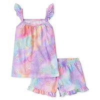 The Children's Place Girls Sleeveless Cami and Shorts 2 Piece Pajama Set