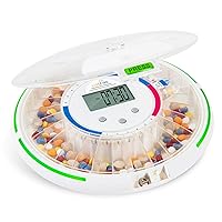 Live Fine Automatic Pill Dispenser with 28-Day Electronic Medication Organizer, 6 Dosage Templates, Easy-Read LCD Display, Sound & Light Alerts & Key for Prescriptions, Vitamins, Supplements & More