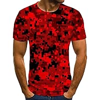 Men's Camo Printed Athletic T-Shirt Camouflage Workout Short Sleeve Shirts Casual Quick Dry Lightweight Gym Tops