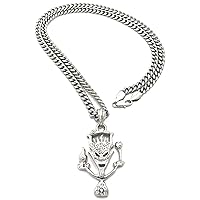 Amazing Jeckel Brothers Pendant 24 Inch Necklace Silver Color Cuban Necklace