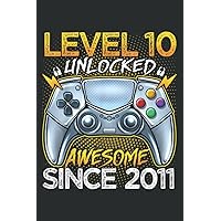 Level 10 Unlocked Awesome Since 2011 10Th Birthday Gaming Family: FLOWER JOURNAL: 6