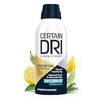 Prescription Strength Clinical Antiperspirant Deodorant Dry Spray for Men and Women, Fast Acting Protection from Excessive Sweating, 4.2 oz