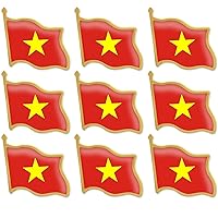 12/24/50/100Pcs Official Vietnam Flag Lapel Pins Bulk - Metal Vietnamese Lapel Brooch Badge Pin Souvenir for Men Women Clothes Bags Hats