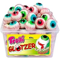 Trolli Pop Eye Gummi 18.8g(0.66 oz) x 12 Bags in Box - Soft Fruit Gummy  Glotzer Candy with Sour Centre