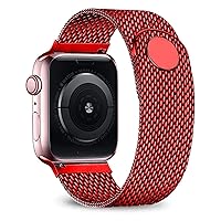 for Apple Watch Band 40mm 44mm 38mm 42mm Metal Belt Stainless Steel Bracelet Series 7 6 5 4 3 (Color : Red, Size : 42 or 44 mm)