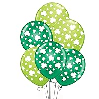 PMU St Patrick's Day Decorations, Latex Balloons, Party Balloon, St. Patrick's Day Balloons Emerald Green and Lime Green/White Party Decorations, Decoration for Any Types of Party Pkg/50