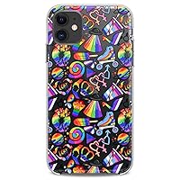 TPU Case Compatible with iPhone 15 14 13 12 11 Pro Max Plus Mini Xs Xr X 8+ 7 6 5 SE Soft Love Cute Gay Clear Silicone LGBTQ Design Queer Pride Lightweight Slim fit Cover Rainbow Flexible Print