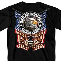 Hot Leathers New Down Flag 1% Cotton Double Sided Printed Biker T-Shirt