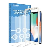 [4 Pack] Screen Protector for iPhone X, XS, 11 Pro, Beam Electronics Tempered Glass - 99% Touch Accurate with Easy Installation Tray and Accessories