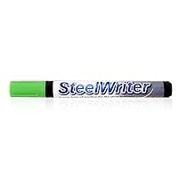 Steelwriter Metal Marking Paint Pen - Washable Removable Industrial Marker For Writing & Drawing on Steel and other Metals, Wet Erase, Best for Construction, Fabrication, Welders, Pipefitter (Green)