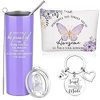 Mother's Day Employee Appreciation Gifts Set May You Be Proud Tumbler Cup with Keychain Makeup Bag for Coworkers