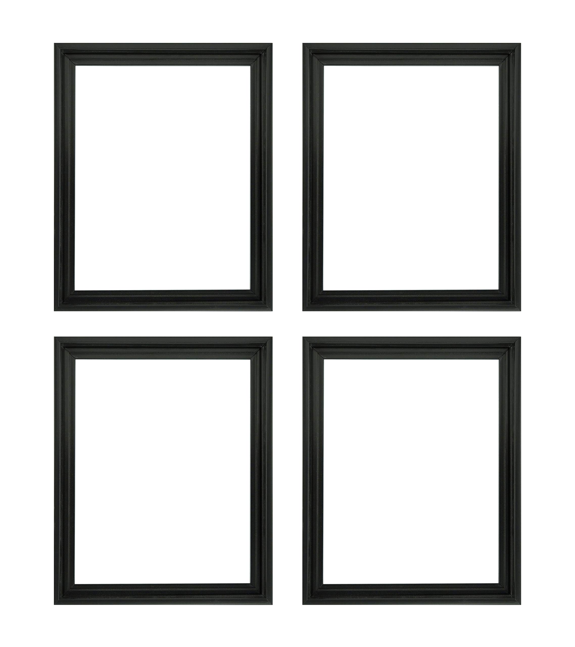 Creative Mark Illusions Floater Frame for 3/4 Inch Depth Stretched Canvas Paintings & Artwork - 4 Pack - [Black - 16x20]