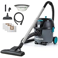 KW3010 Bagged Canister Vacuum 3 Gallon Lightweight Cleaner High Efficient with 3 Cleaning Tools & Washable Filter for Household, Hard Floor, Carpet & Pet Hair, Black+Dry