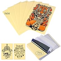 31pcs Blank Tattoo Practice Skins and Transfer Paper Kit Includes 6 Pcs of 3MM Thick 11.8'' *7.9'' Tattoo Skin and 25 Pcs of Transfer Paper, Tattoo Fake Skin for Beginners and Experienced Artists.