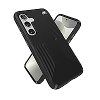 Speck Samsung Galaxy S24 Case - Drop Protection, Grip - Scratch Resistant, Soft Touch Phone Case - Presidio2 Grip Black/Slate Grey/White
