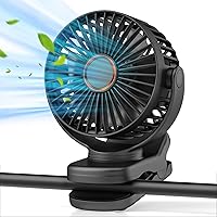 Portable Mini Clip on Fan, 3 Speed Rechargeable Small USB Desk Fan with Strong Airflow, Battery Operated Personal Fan, 360° Rotate Adjustable Table Fan for Office Home Golf Cart Tent Stroller