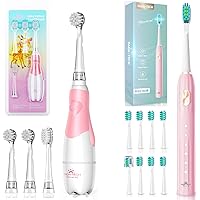 DADA-TECH Baby Electric Toothbrush Pink Ages 0-3 Years, Sonic Toothbrush Pink for Adult and Kids