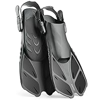 CAPAS Snorkel Fins, Swim Fins Travel Size Short Adjustable for Snorkeling Diving Adult Men Women Kids Open Heel Swimming Flippers