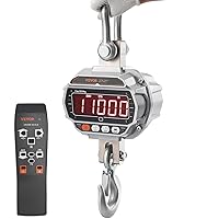 VEVOR Digital Hanging Scales 36.2 to 5000 kg Crane Scales lbs/kg Pull Scales 1 kg Accuracy Wild Scales Industrial Scales LED Display Hanging Scales Mini Portable Scales with Remote Control 7 Functions