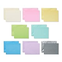 Single Panel Blank Cards Bulk with Envelopes, Pastel Colors (100-Count)