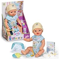 Baby Born Little Baby Boy, 36 cm Doll with 7 Functions and Accessories for Children from 1 Year Old, No Batteries Needed, 834602 Zapf Creation