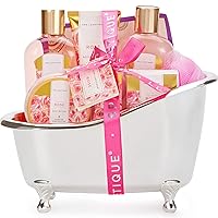 Gift Set For Women, Spa Luxetique Bath Sets for Women Gift, 8 Pcs Rose Spa Basket Includes Bubble Bath, Shower Gel, Body Lotion, Birthday Spa Gifts, Mothers Day Gifts for Mom