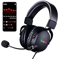 Serafim A1 Gaming Headset with Exclusive Equalizer Detachable Mic Bass Boost 3D Surround Sound for PC Xbox One Series X|S PS5 PS4 Nintendo Switch Mac iPhone Mobile 3.5mm Jack - Wired Black