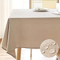 Textured Tablecloth Rectangle 60x104 Water Resistant Spill-Proof Wipeable Table Cloth Wrinkle Free Fabric Dining Table Cover for Birthday Party Farmhouse Spring Kitchen Tablecloths