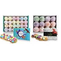 Bath Bombs Gift Set: 12PCS Hemp Oil and 24PCS Moisturizer Bath Bombs - Natural Refreshing Bubble Bath Kit with Relaxing Scents for Spa-Like Experience - Halloween, Christmas Gifts