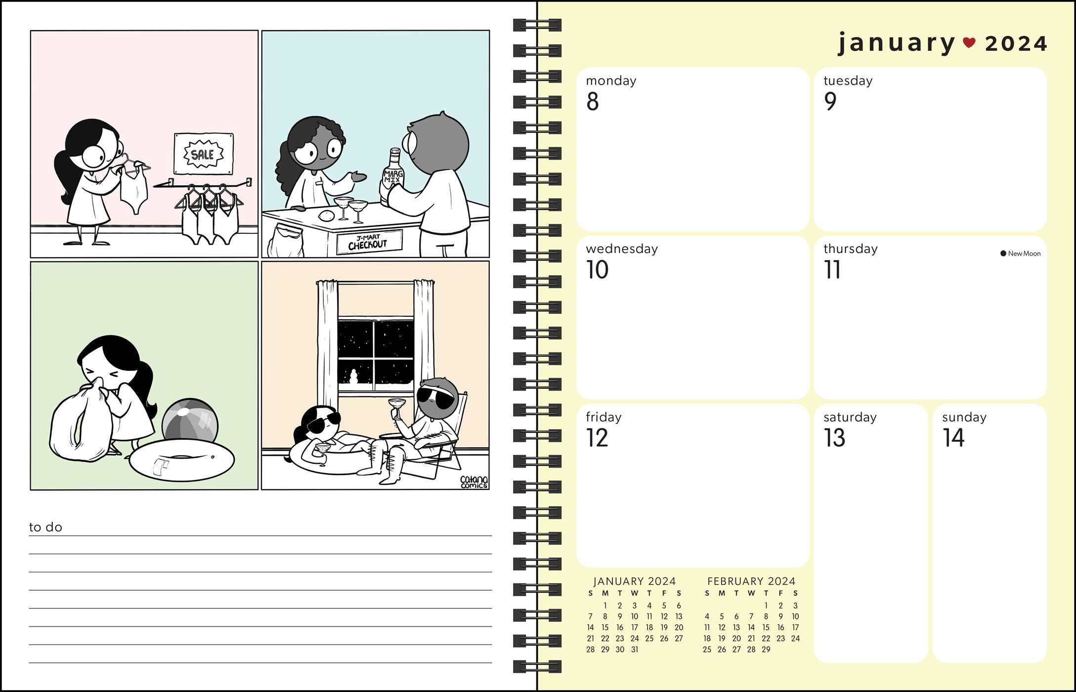 Catana Comics: Little Moments of Love 16-Month 2023-2024 Weekly/Monthly Planner