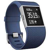 Fitbit Surge Wireless Smart Fitness Watch Superwatch Wireless Activity Tracker with Heart Rate Monitor, Blue, Small (5.5-6.3 in) (Renewed)