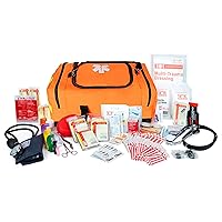 Ever Ready First Aid Fully Stocked First Responder Kit, Orange