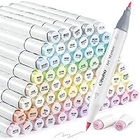 Ohuhu Pastel Markers Alcohol Based -96 Pastel Colors of Sweetness & Blossoming - Double Tipped Art Alcohol Markers for Artist Adults' Coloring Illustration - Brush & Fine - Honolulu B
