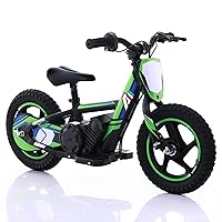 Lightweight Electric Dirt Bike for Kids, 170/340W Electric Motorcycle Up to 10/12MPH, 24V Detachable Battery, Hand-Operated Dual Brakes Electric Balance Bike for Ages 3-6/5-12