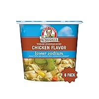 Dr. McDougall's Vegan Chicken Soup - Chicken Noodle Soup - Organic Ramen Noodle Cups - Low Sodium Vegan Soup with Instant Noodles - 1.4 Ounces - Pack of 6