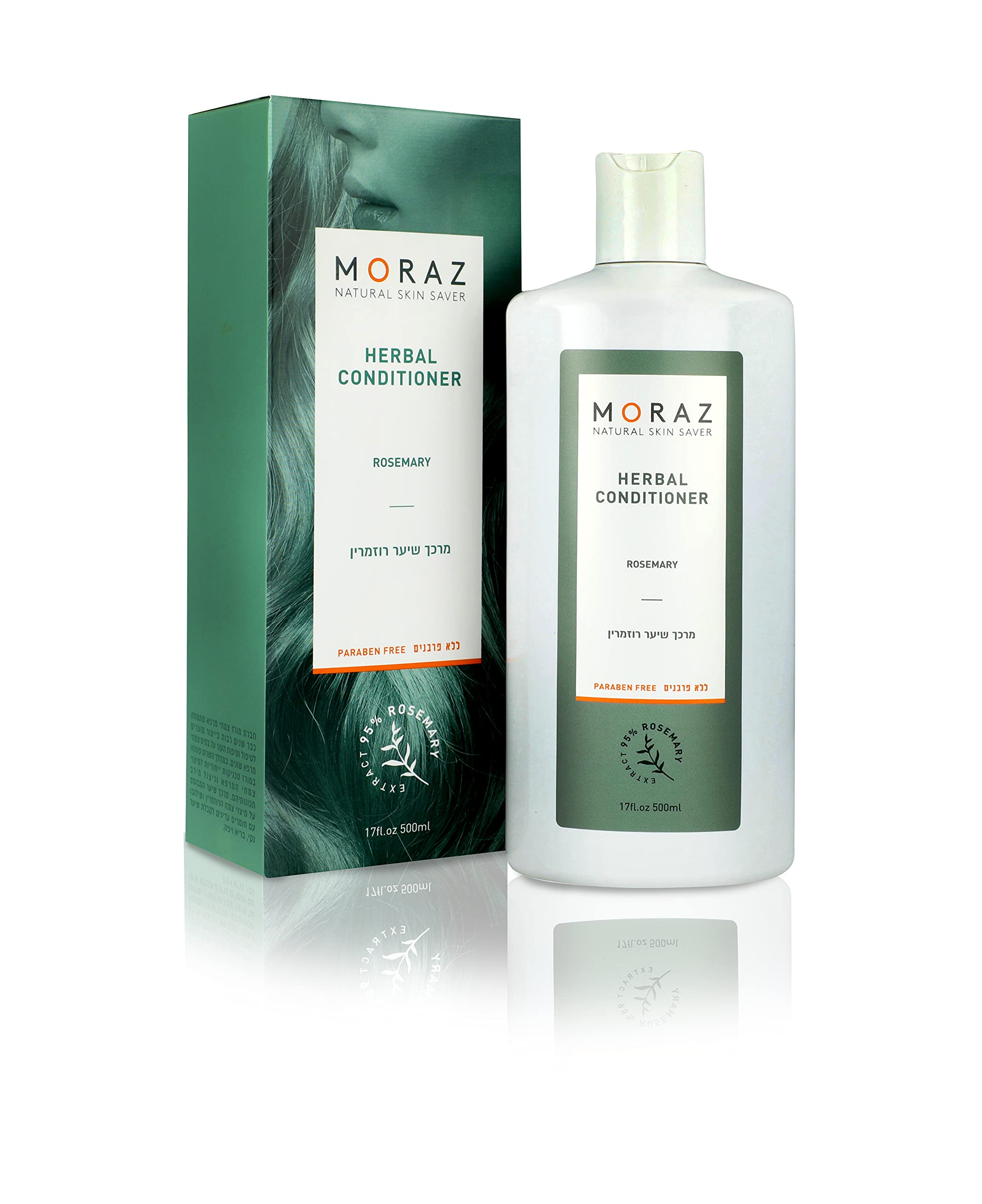 Moraz Deep Conditioner for Hair - Conditioner with Rosemary Extract, Hair Cream Supports Shine and Strength, Hair Treatment for Dry and Damaged Hair , Curly Hair Conditioner with Natural Ingredients 17 FL.OZ