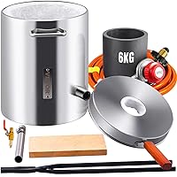 VEVOR Propane Melting Furnace Kit, 6KG Large Capacity Foundry Home Kilns, Blacksmithing Forge w/Crucible & Tongs Kiln, Stainless Steel Smelter, for Metal Scrap Recycle, Gold Copper Silver Casting